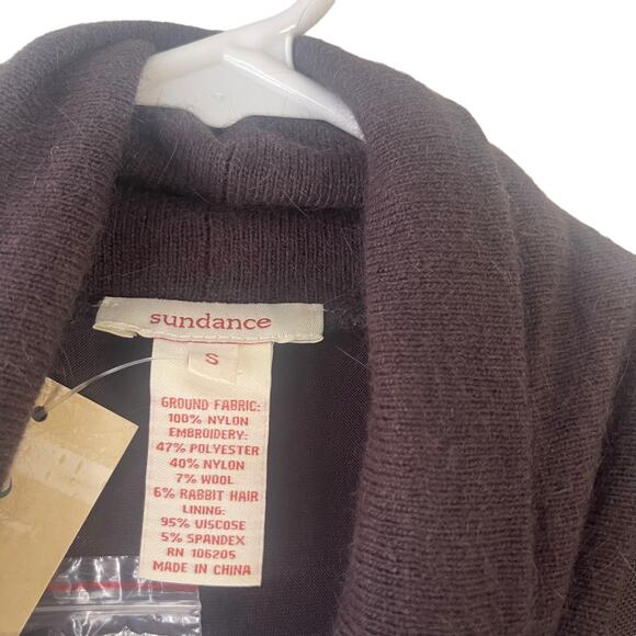 Sundance Women's Size Small Brown Embroidered Floral Brown Sweater Dress‎ - Picture 6 of 10